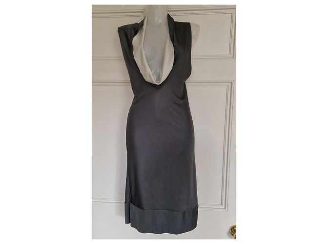 Vestido sin mangas Balenciaga con cuello drapeado Blanco Gris - vista 9