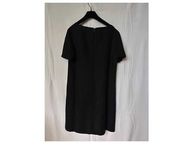 Vestido corto de algodón negro Chanel - vista 3