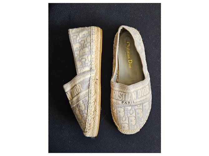 Espadrillas Christian Dior Oblique Beige Grigio - vista 15