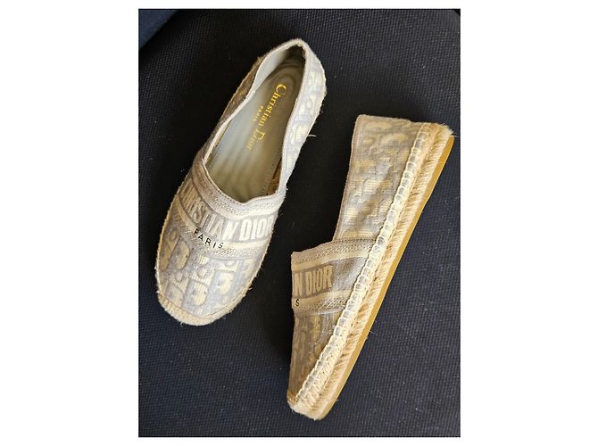 Espadrillas Christian Dior Oblique Beige Grigio - vista 16