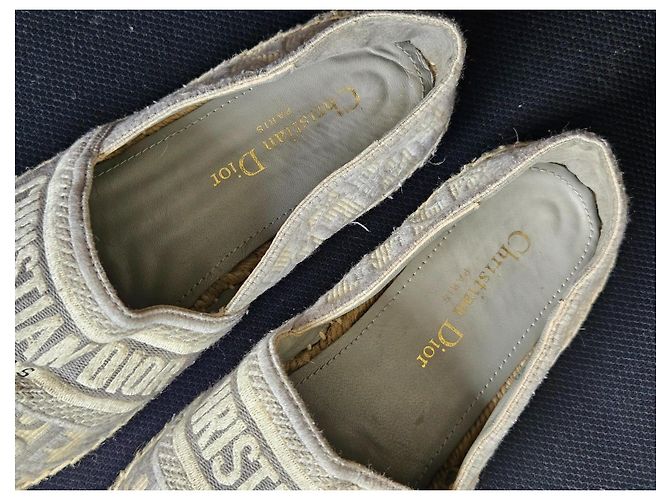 Espadrillas Christian Dior Oblique Beige Grigio - vista 18