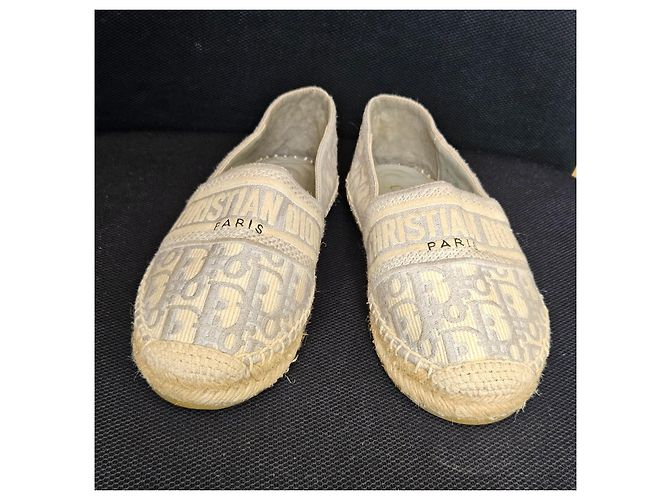 Espadrillas Christian Dior Oblique Beige Grigio - vista 2