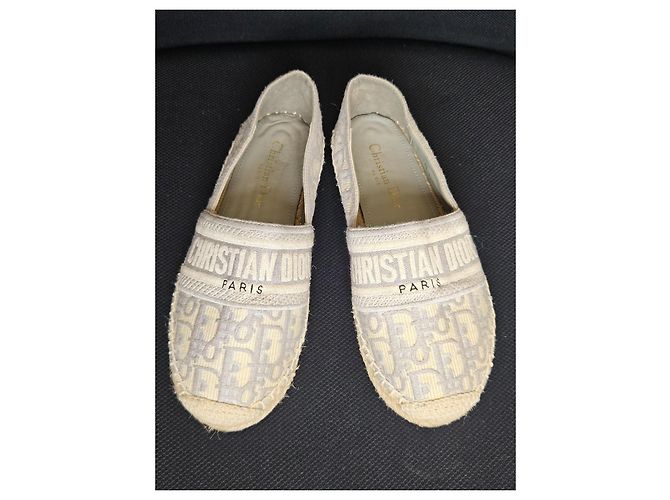 Espadrillas Christian Dior Oblique Beige Grigio - vista 3