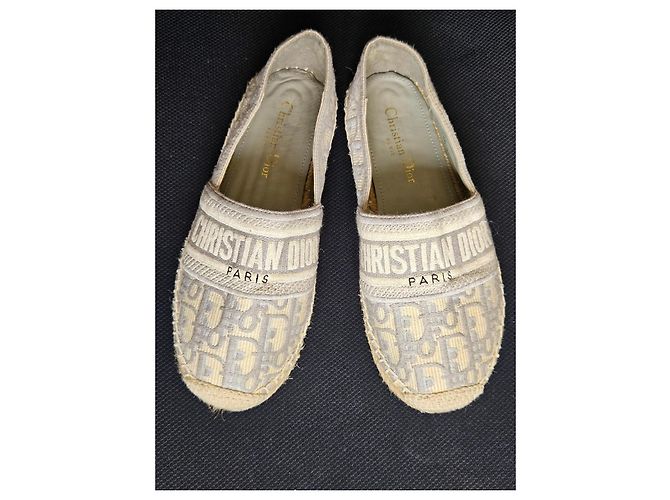 Espadrillas Christian Dior Oblique Beige Grigio - vista 4