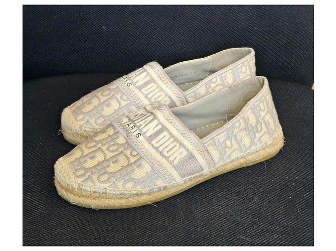 Espadrillas Christian Dior Oblique Beige Grigio - vista 5