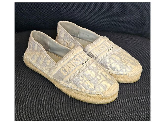 Espadrillas Christian Dior Oblique Beige Grigio - vista 6