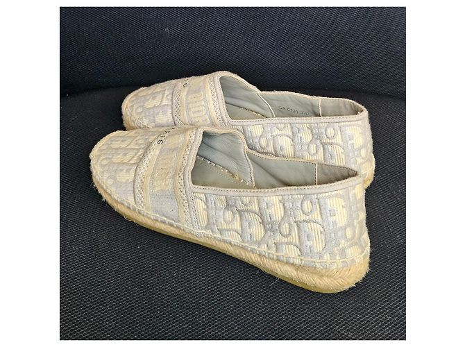 Espadrillas Christian Dior Oblique Beige Grigio - vista 7