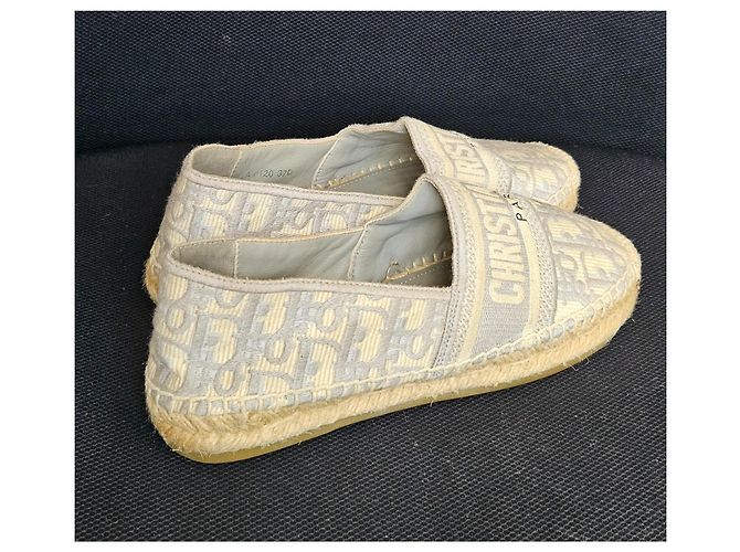 Espadrillas Christian Dior Oblique Beige Grigio - vista 8