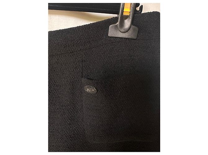 Falda Chanel de lana negra plisada Negro - vista 3
