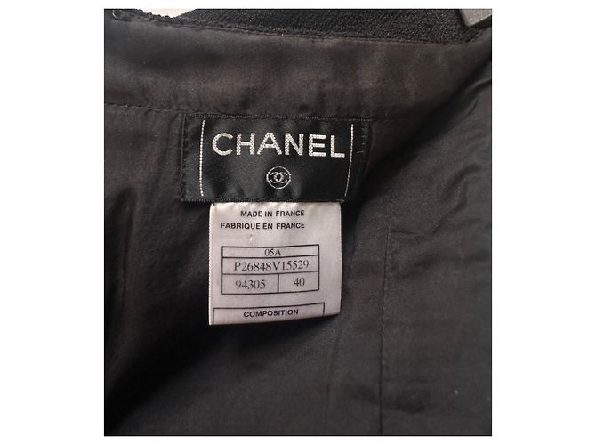 Falda Chanel de lana negra plisada Negro - vista 4
