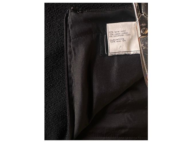 Falda Chanel de lana negra plisada Negro - vista 5