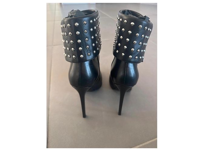 Autre Marque Saint Laurent Stivaletti in pelle nera borchiata Nero - vista 3