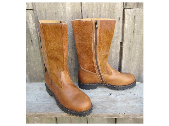 Autre Marque Botas de caña media Maze de cuero y pelo de poni marrón Castaño - vista 2