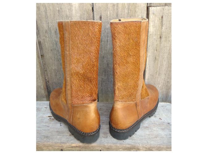Autre Marque Botas de caña media Maze de cuero y pelo de poni marrón Castaño - vista 4