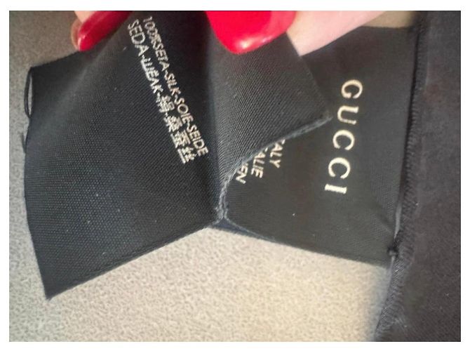 Carré in seta Gucci "Life is Gucci" Nero Crudo - vista 4