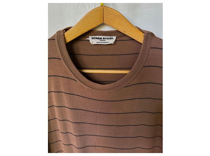 Sonia Rykiel Vestido Midi a Rayas Marrón Castaño - vista 2