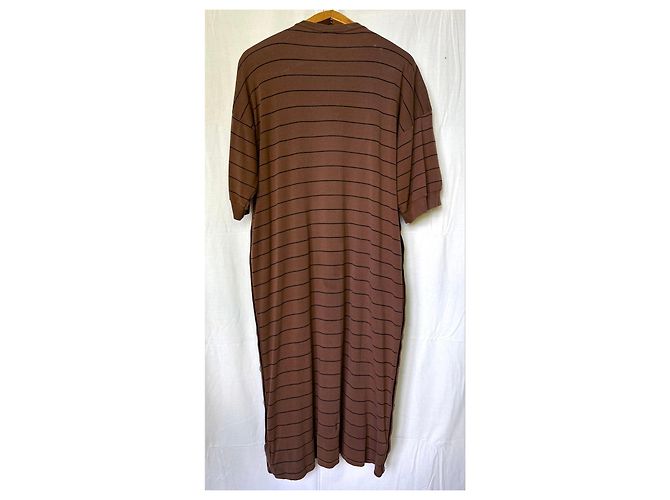 Sonia Rykiel Vestido Midi a Rayas Marrón Castaño - vista 3