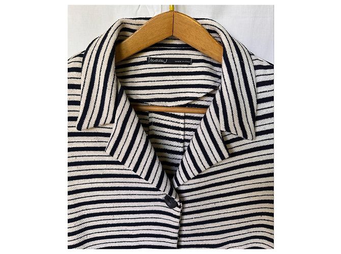 Autre Marque Giacca Mathilda J a righe bianche e nere Nero Bianco - vista 2