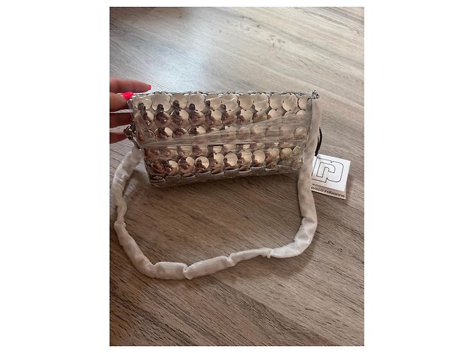 Paco Rabanne Borsa Baguette in Metallo Argentato Argento - vista 13