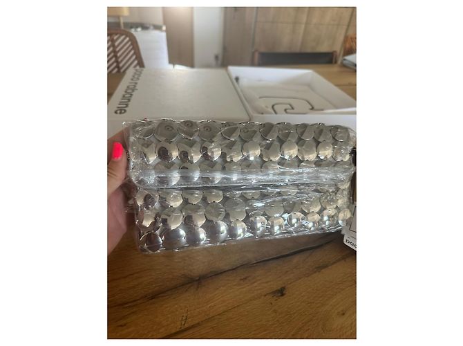 Paco Rabanne Borsa Baguette in Metallo Argentato Argento - vista 2
