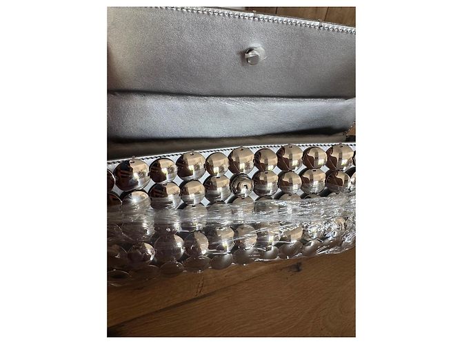Paco Rabanne Borsa Baguette in Metallo Argentato Argento - vista 8