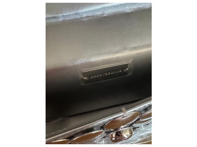 Paco Rabanne Borsa Baguette in Metallo Argentato Argento - vista 9
