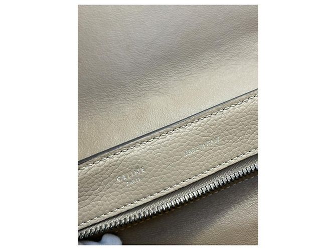 Céline Celine Trapeze Borsa in Pelle e Camoscio Beige - vista 2