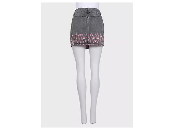 CHANEL grauer Distressed-Denim Minirock, FR 38 gebraucht - Ansicht 3