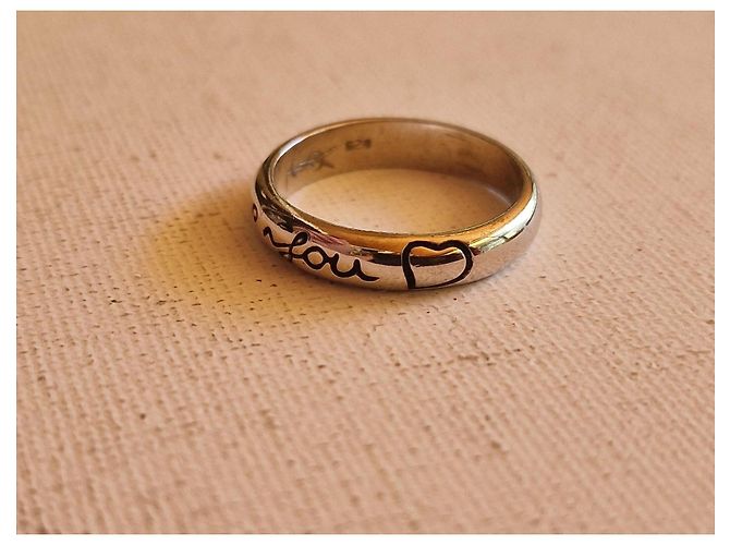 Anello YSL Yves Saint Laurent "I love you" Argento Cuore - vista 2