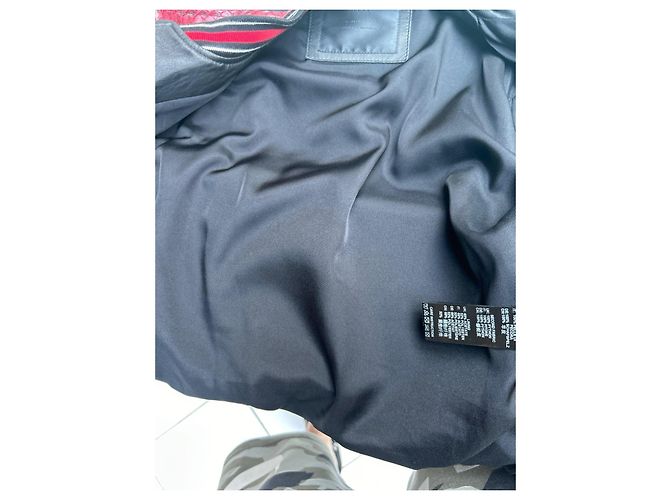Philipp Plein Bomber de Cuero y Pitón Negro Roja - vista 11