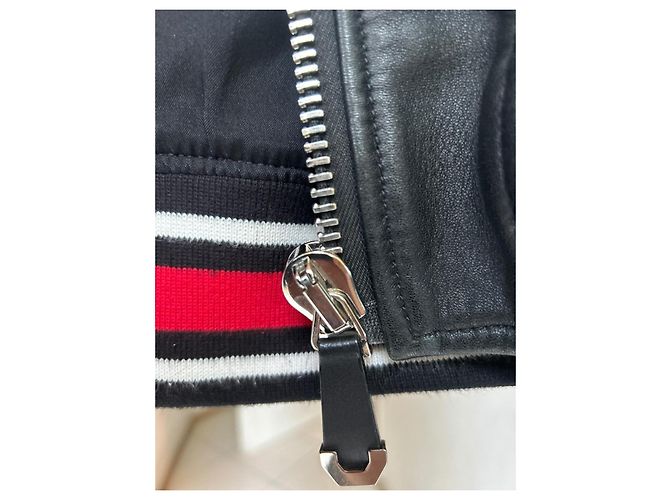 Philipp Plein Bomber de Cuero y Pitón Negro Roja - vista 12