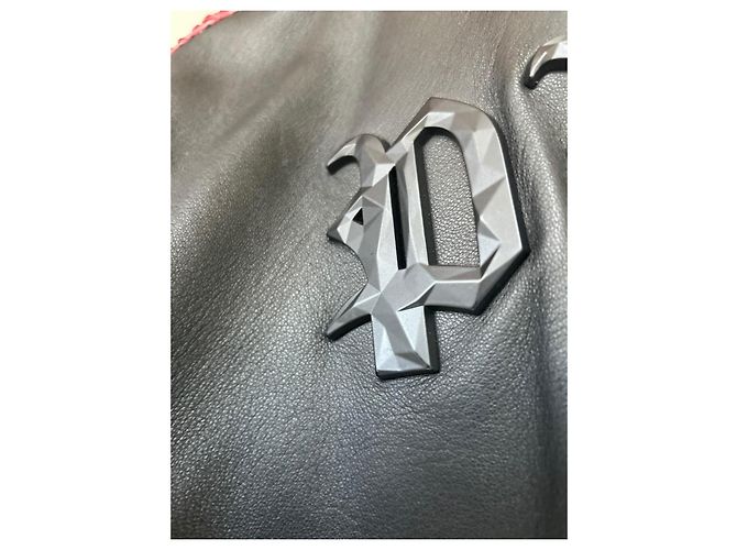 Philipp Plein Bomber de Cuero y Pitón Negro Roja - vista 8