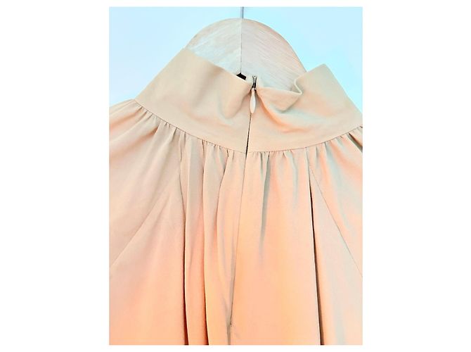 The Row Blusa de seda cuello alto Beige - vista 3