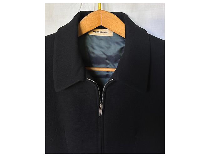 Autre Marque Giacca in lana nera Metradamo con zip Nero - vista 2
