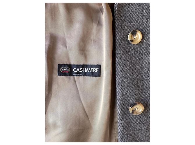 Abrigo largo Agnona en mezcla de cashmere gris - vista 4