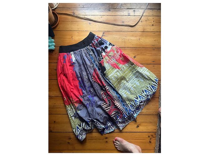 Saia midi Etro com estampa patchwork Preto Branco Vermelho Azul Verde Cinza Roxo - vista 2