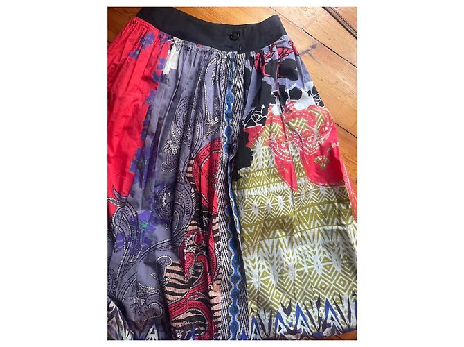 Saia midi Etro com estampa patchwork Preto Branco Vermelho Azul Verde Cinza Roxo - vista 3