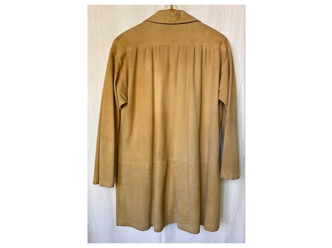 Autre Marque Chaqueta Barelli de ante beige con botones - vista 3