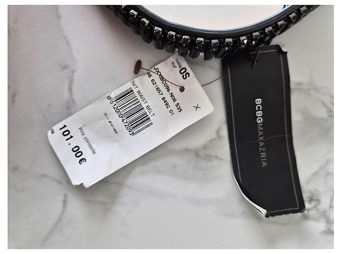 Bcbg Max Azria BCBGMAXAZRIA schwarzer elastischer Gürtel mit Kristallen - Ansicht 4