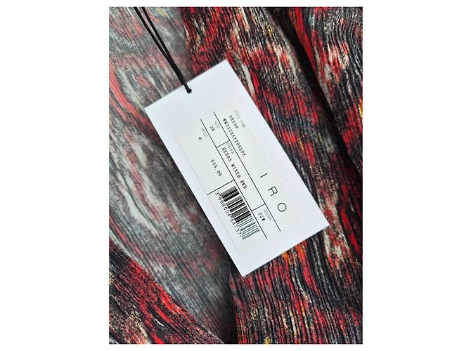 Vestido estampado Iro de seda y viscosa Negro Blanco Roja - vista 4
