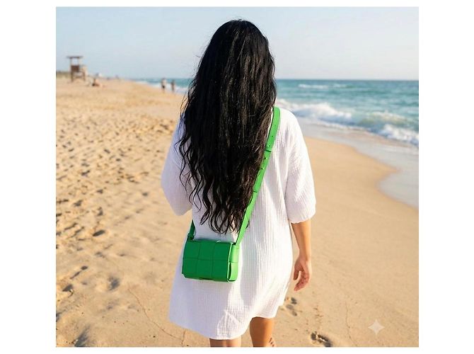 Bottega Veneta Borsa Cassette in pelle verde - vista 5