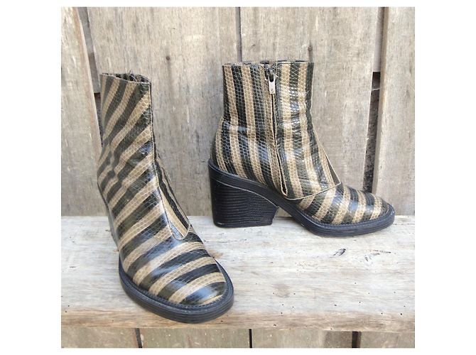 Botines de piel Robert Clergerie Negro Beige - vista 2