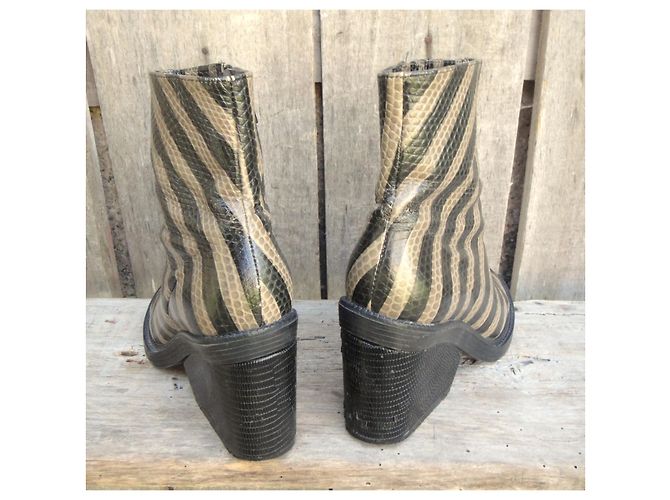 Botines de piel Robert Clergerie Negro Beige - vista 4