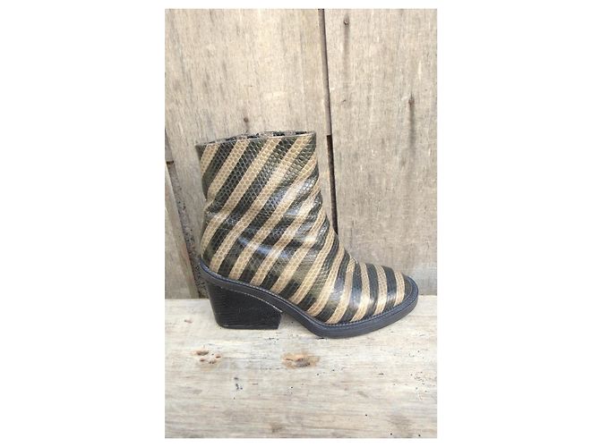 Botines de piel Robert Clergerie Negro Beige - vista 7