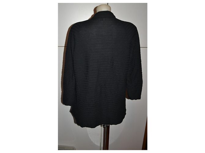 Autre Marque Armani Collezioni Rippstrick-Cardigan Schwarz - Ansicht 4