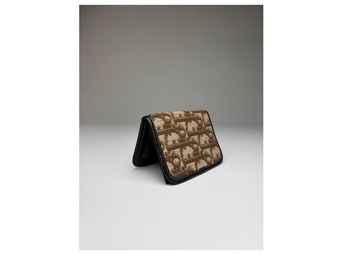 Vintage Dior Trotter Monogram Bifold Wallet Beige Brown - view 10