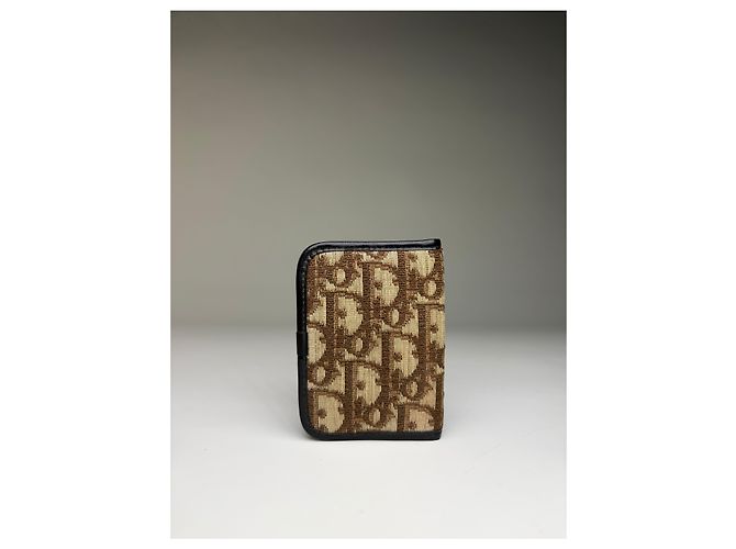 Vintage Dior Trotter Monogram Bifold Wallet Beige Brown - view 3