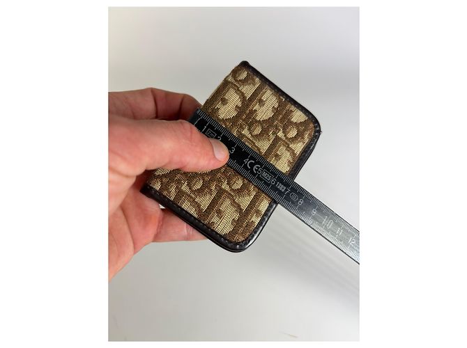 Vintage Dior Trotter Monogram Bifold Wallet Beige Brown - view 9