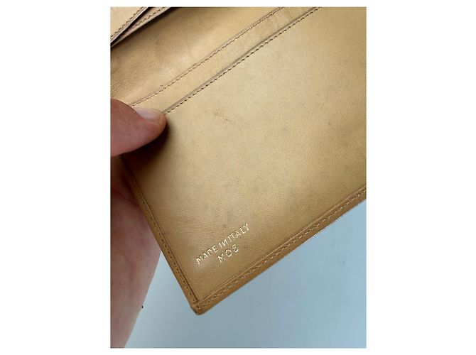 Triomphe Céline Vintage Celine Monogram Canvas Bifold Wallet Beige Brown - view 6