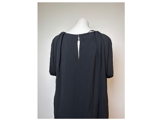 Vintage Miu Miu Ärmelloses Drapiertes Kleid Schwarz M - Ansicht 15